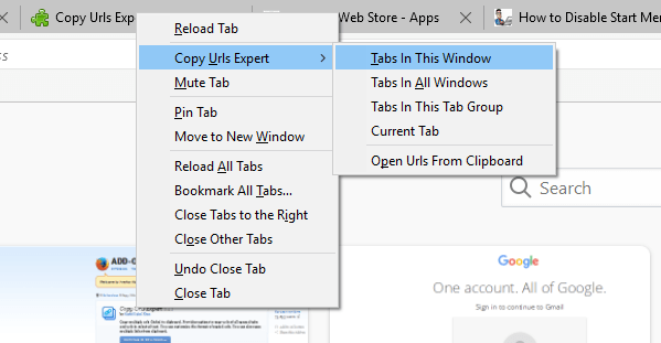 How to Copy URLs from the Open Tabs